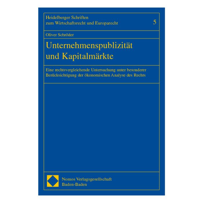 Unternehmenspublizität und Kapitalmärkte