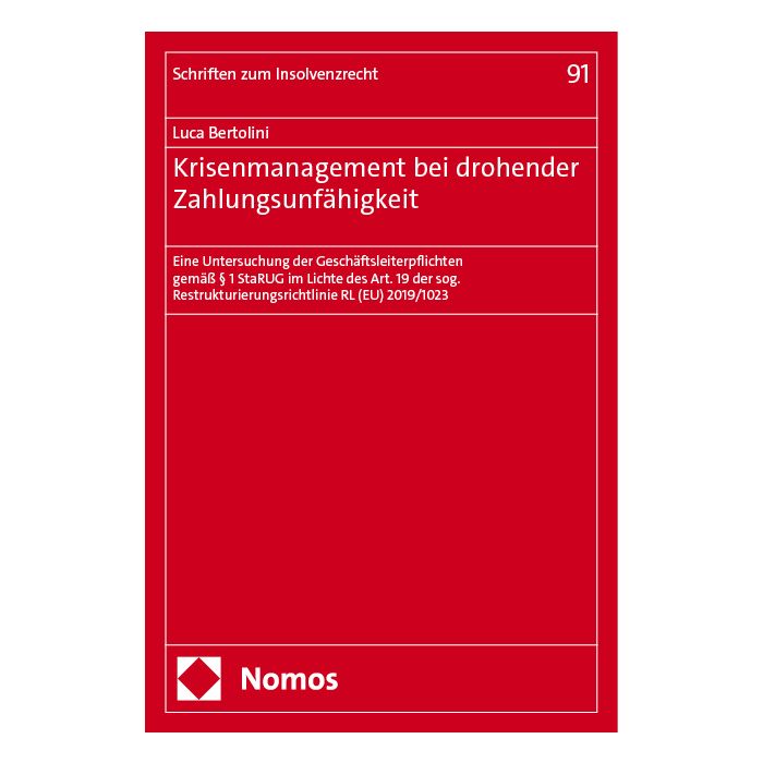 Krisenmanagement bei drohender Zahlungsunfähigkeit Krisenmanagement bei drohender Zahlungsunfähigkeit