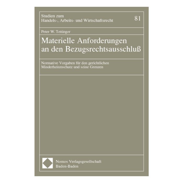 Materielle Anforderungen an den Bezugsrechtsausschluß