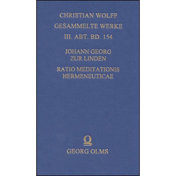 Johann Georg Zur Linden: Ratio meditationis hermeneuticae