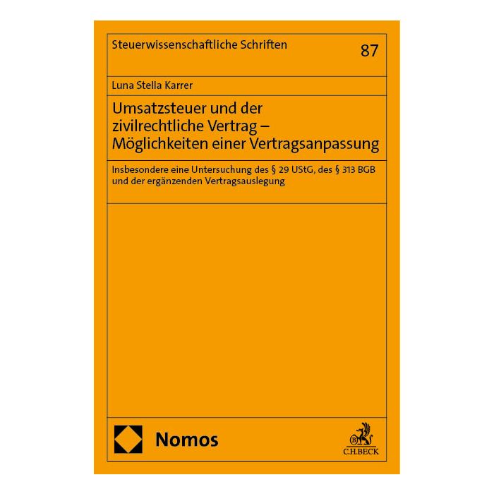 Umsatzsteuer und der zivilrechtliche Vertrag – Möglichkeiten einer Vertragsanpassung