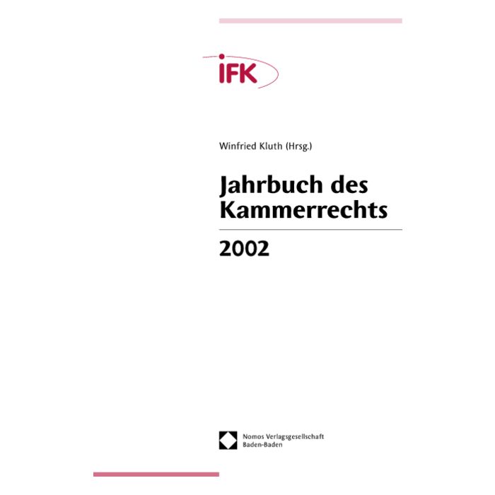 Jahrbuch des Kammerrechts 2002