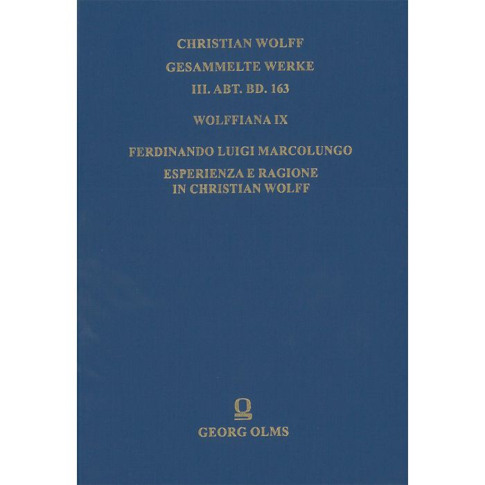 Wolffiana IX: Esperienza e ragione in Christian Wolff