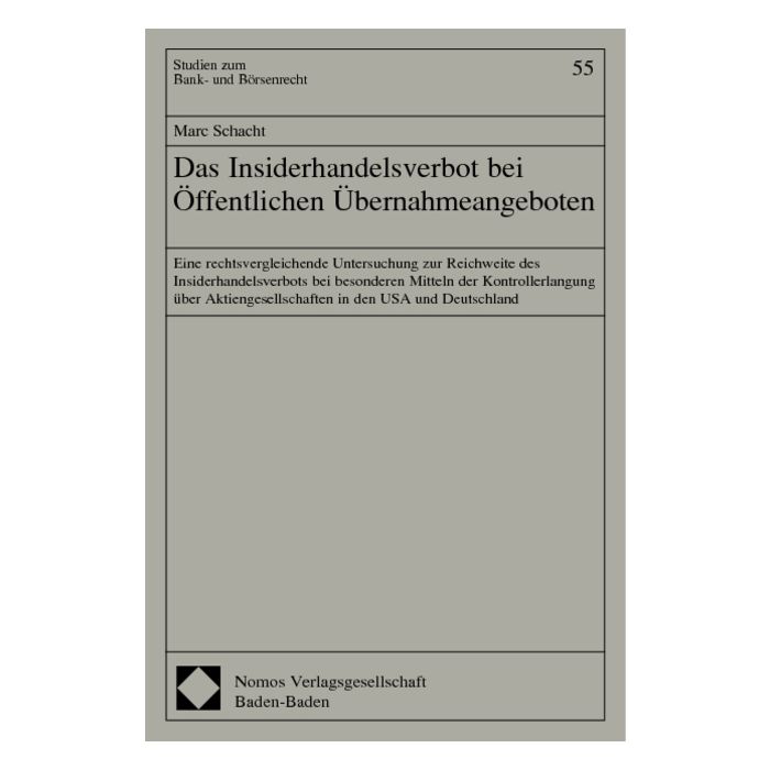 Das Insiderhandelsverbot bei Öffentlichen Übernahmeangeboten