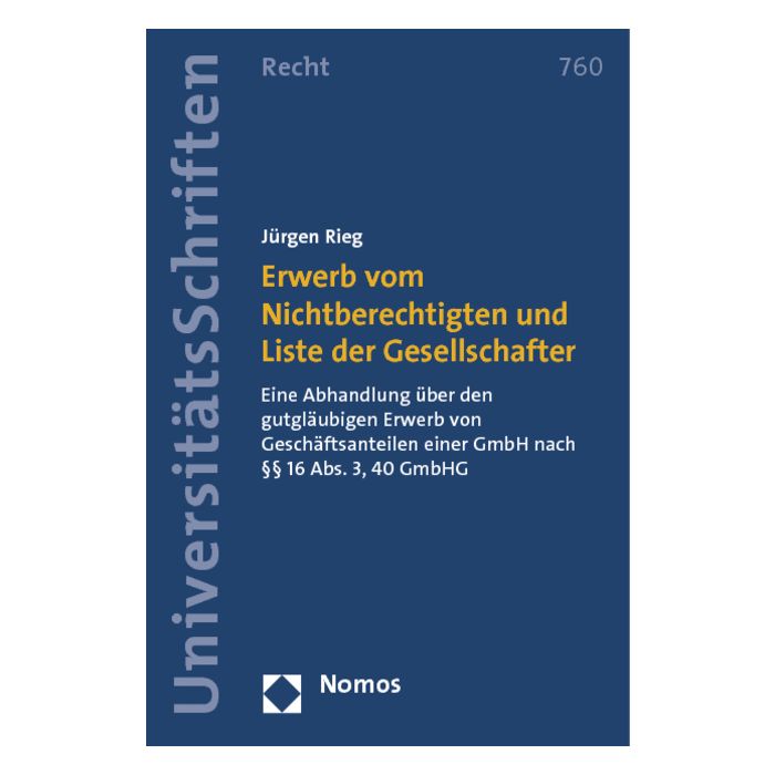 Erwerb vom Nichtberechtigten und Liste der Gesellschafter