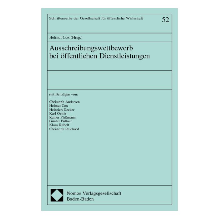 Ausschreibungswettbewerb bei öffentlichen Dienstleistungen