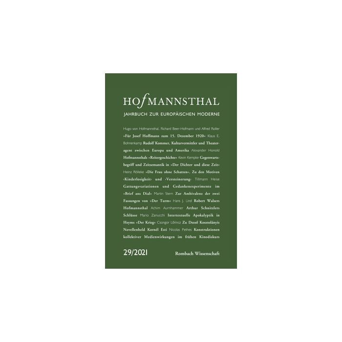 Hofmannsthal – Jahrbuch zur europäischen Moderne