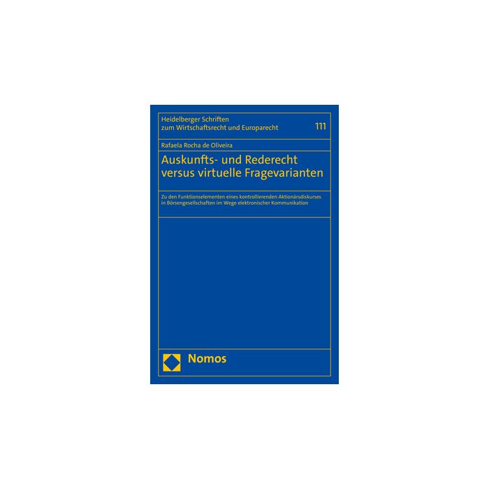 Auskunfts- und Rederecht versus virtuelle Fragevarianten