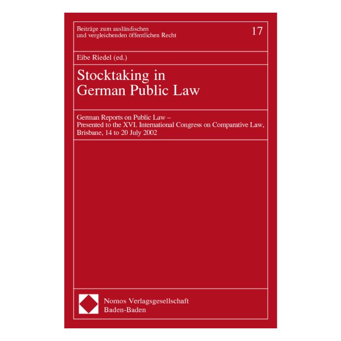 Stocktaking in German Public Law