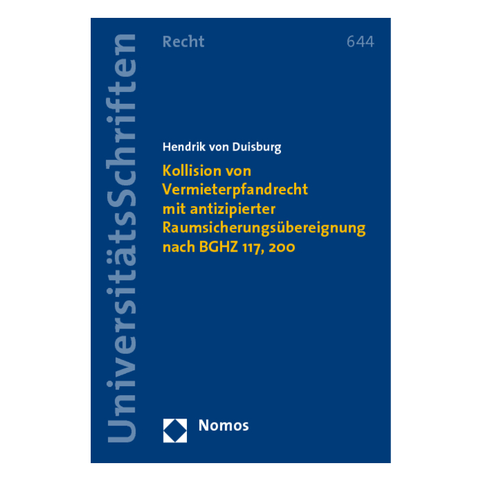 Kollision von Vermieterpfandrecht mit antizipierter Raumsicherungsübereignung nach BGHZ 117, 200 Kollision von Vermieterpfandrecht mit antizipierter Raumsicherungsübereignung nach BGHZ 117, 200