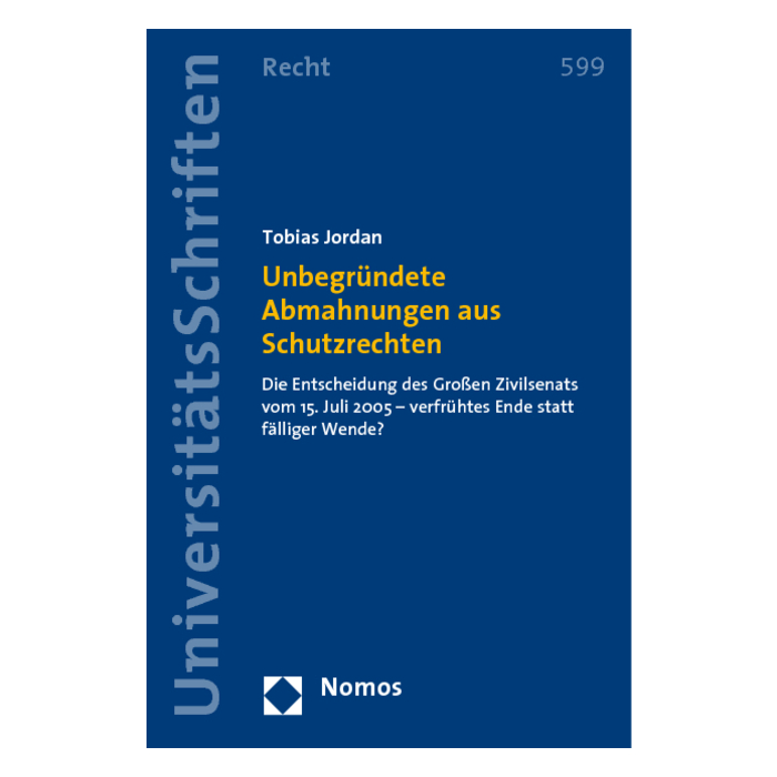 Unbegründete Abmahnungen aus Schutzrechten Unbegründete Abmahnungen aus Schutzrechten