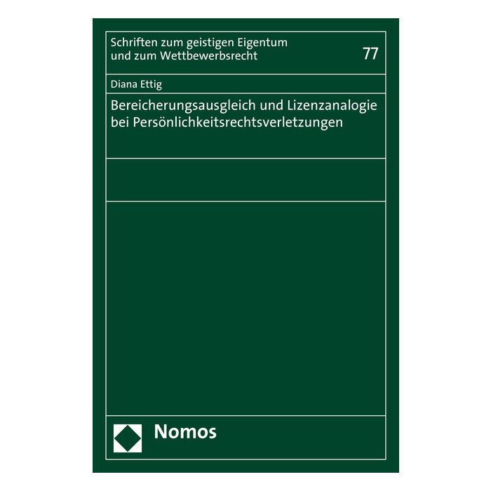Bereicherungsausgleich und Lizenzanalogie bei Persönlichkeitsrechtsverletzungen Bereicherungsausgleich und Lizenzanalogie bei Persönlichkeitsrechtsverletzungen
