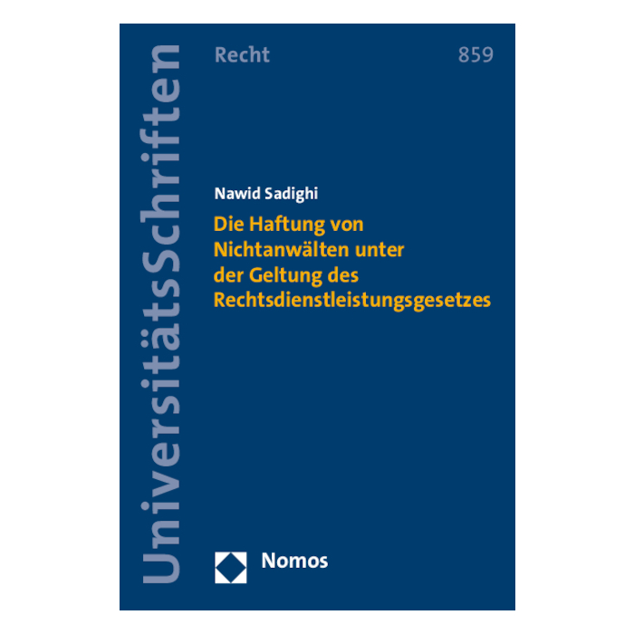 Die Haftung von Nichtanwälten unter der Geltung des Rechtsdienstleistungsgesetzes Die Haftung von Nichtanwälten unter der Geltung des Rechtsdienstleistungsgesetzes