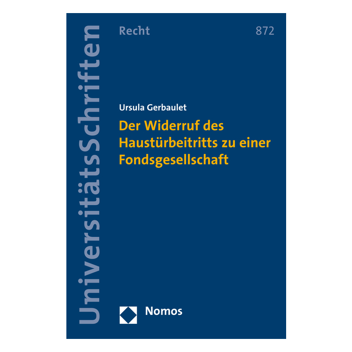 Der Widerruf des Haustürbeitritts zu einer Fondsgesellschaft Der Widerruf des Haustürbeitritts zu einer Fondsgesellschaft