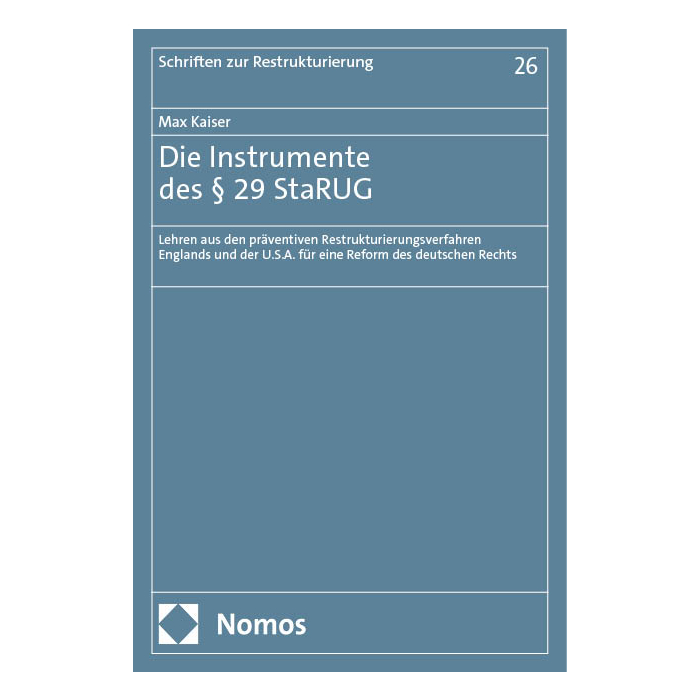 Die Instrumente des § 29 StaRUG Die Instrumente des § 29 StaRUG
