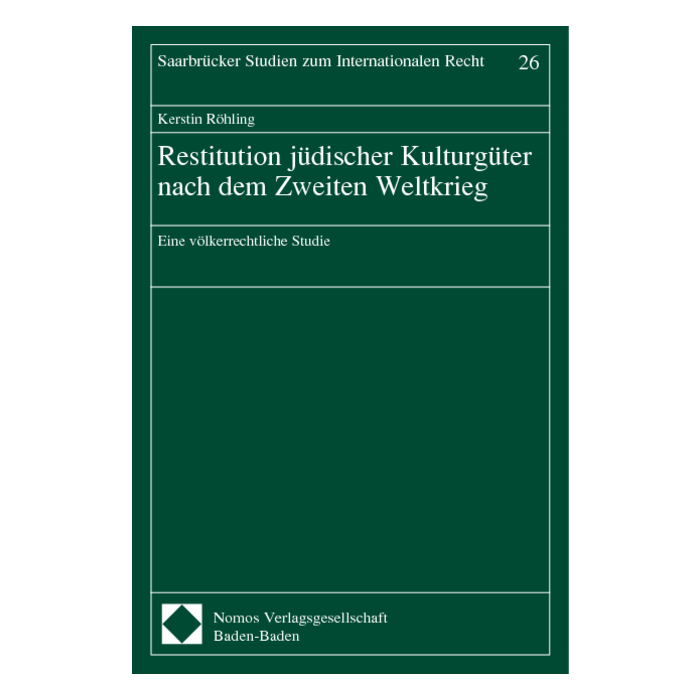 Restitution jüdischer Kulturgüter nach dem Zweiten Weltkrieg Restitution jüdischer Kulturgüter nach dem Zweiten Weltkrieg