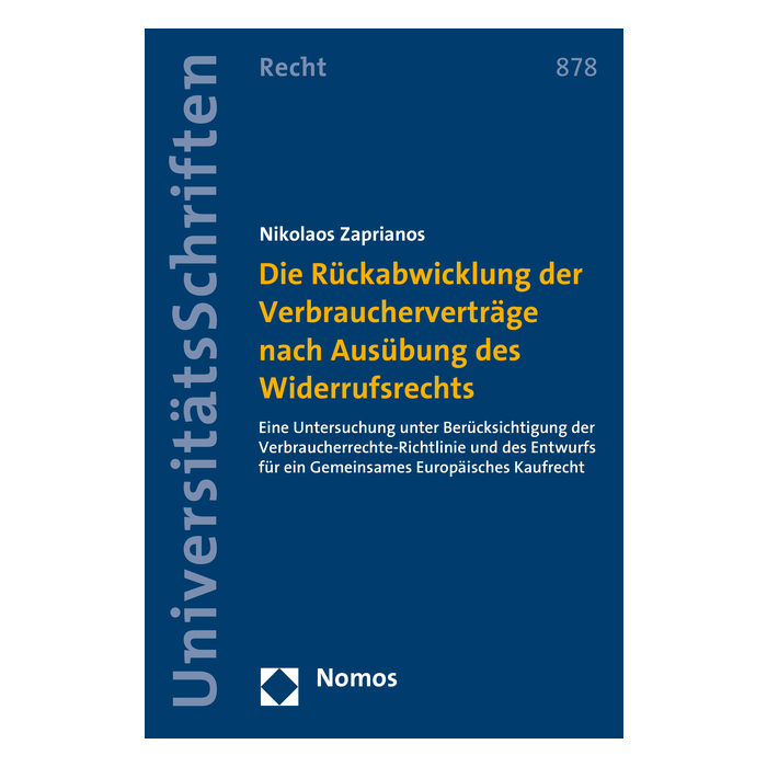 Die Rückabwicklung der Verbraucherverträge nach Ausübung des Widerrufsrechts Die Rückabwicklung der Verbraucherverträge nach Ausübung des Widerrufsrechts
