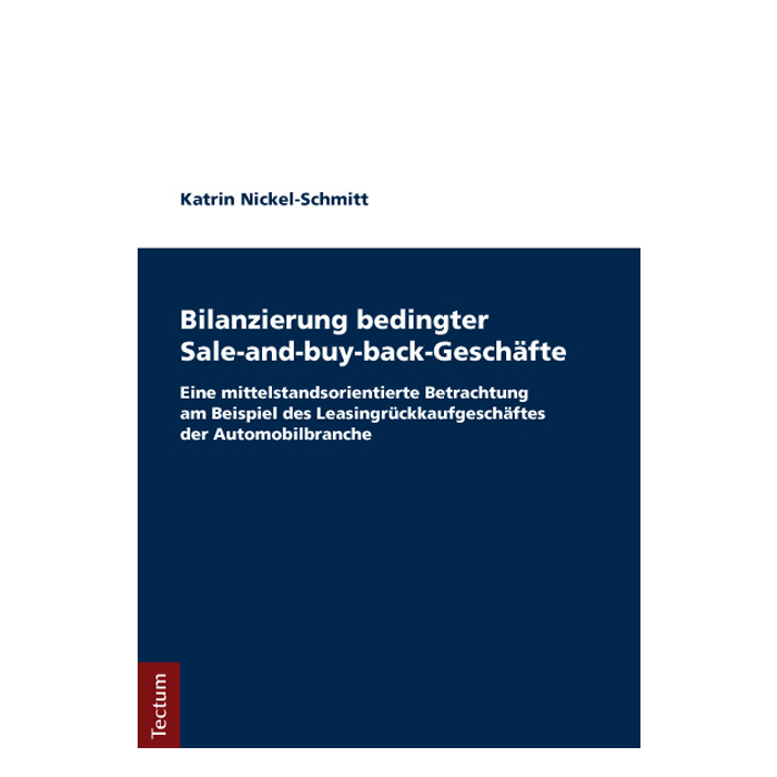 Bilanzierung bedingter Sale-and-buy-back-Geschäfte Bilanzierung bedingter Sale-and-buy-back-Geschäfte