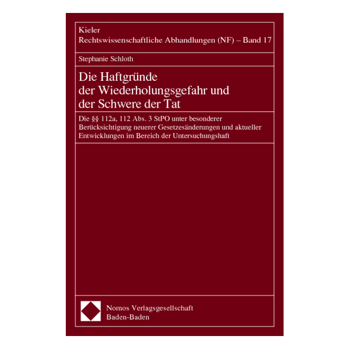 Die Haftgründe der Wiederholungsgefahr und der Schwere der Tat Die Haftgründe der Wiederholungsgefahr und der Schwere der Tat