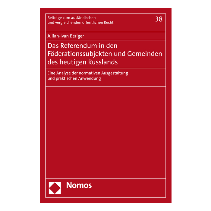 Das Referendum in den Föderationssubjekten und Gemeinden des heutigen Russlands Das Referendum in den Föderationssubjekten und Gemeinden des heutigen Russlands