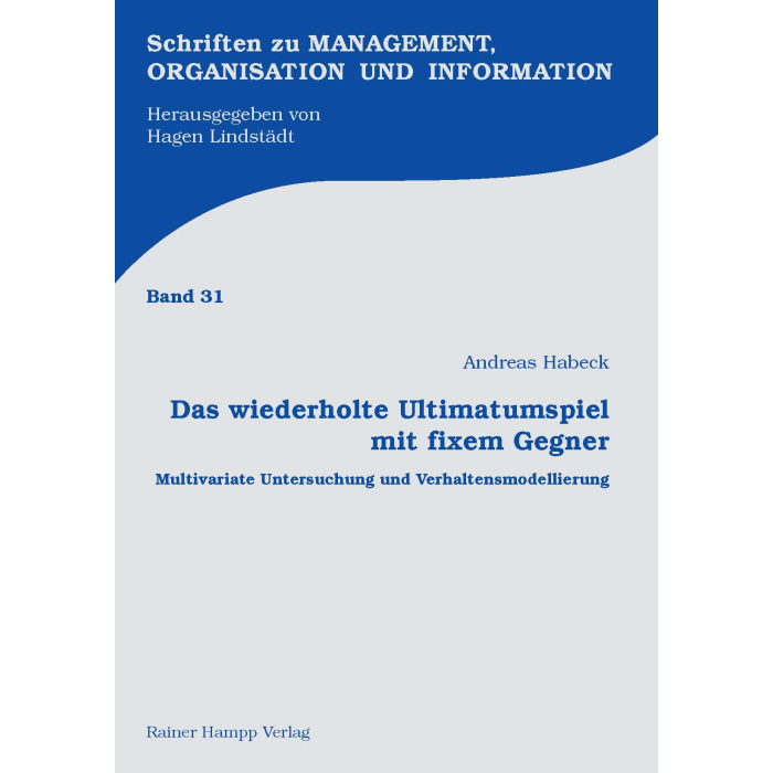 Das wiederholte Ultimatumspiel mit fixem Gegner Das wiederholte Ultimatumspiel mit fixem Gegner
