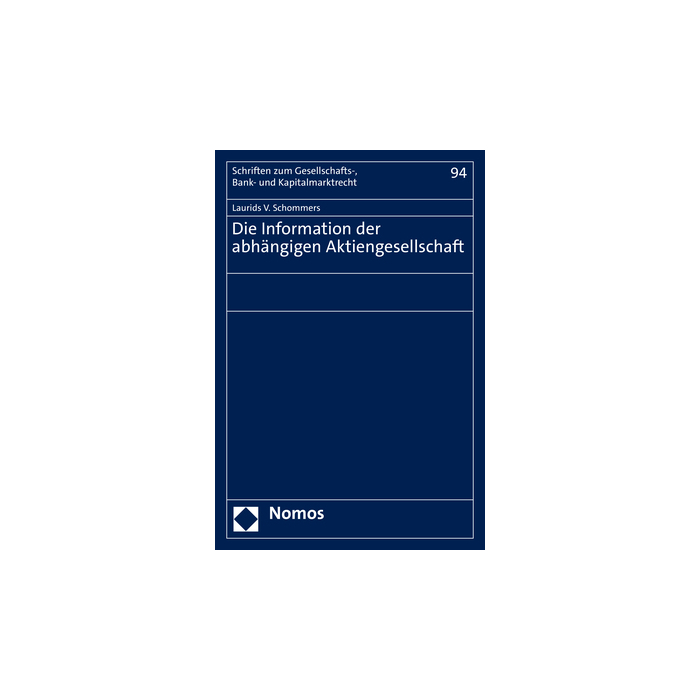 Die Information der abhängigen Aktiengesellschaft Die Information der abhängigen Aktiengesellschaft