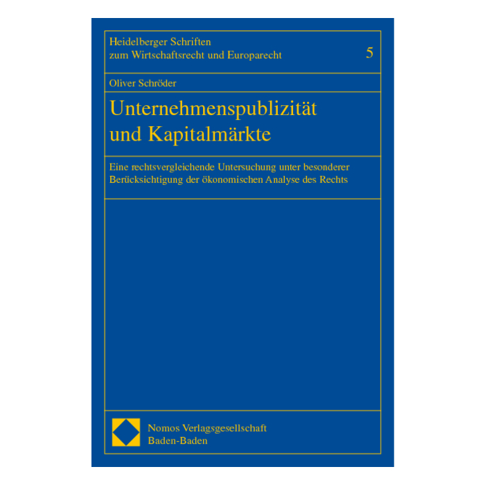 Unternehmenspublizität und Kapitalmärkte Unternehmenspublizität und Kapitalmärkte