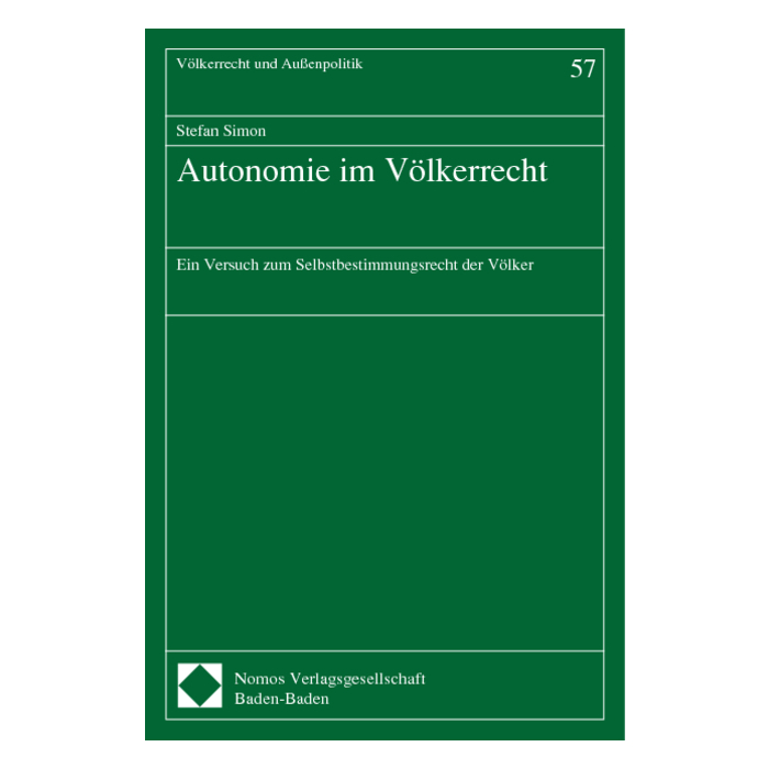 Autonomie im Völkerrecht Autonomie im Völkerrecht
