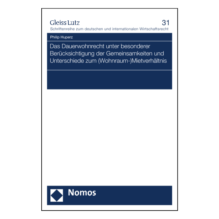 Das Dauerwohnrecht unter besonderer Berücksichtigung der Gemeinsamkeiten und Unterschiede zum (Wohnraum-)Mietverhältnis Das Dauerwohnrecht unter besonderer Berücksichtigung der Gemeinsamkeiten und Unterschiede zum (Wohnraum-)Mietverhältnis