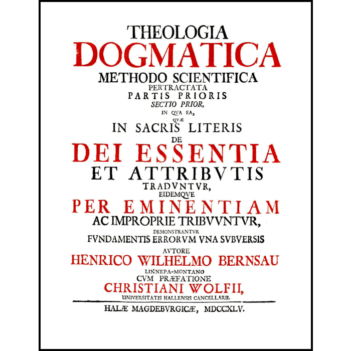 Theologia dogmatica methodo scientifica pertractata Theologia dogmatica methodo scientifica pertractata