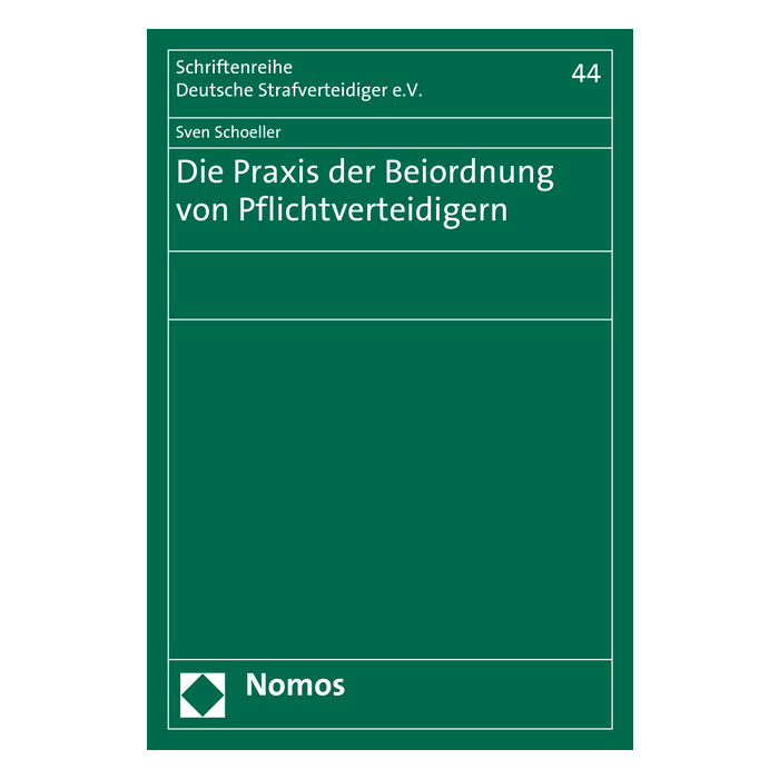 Die Praxis der Beiordnung von Pflichtverteidigern Die Praxis der Beiordnung von Pflichtverteidigern
