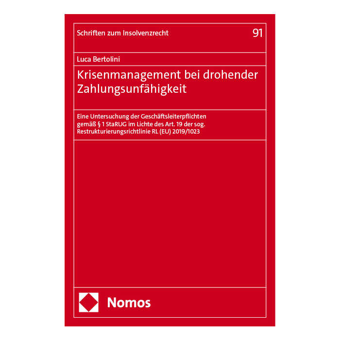 Krisenmanagement bei drohender Zahlungsunfähigkeit Krisenmanagement bei drohender Zahlungsunfähigkeit