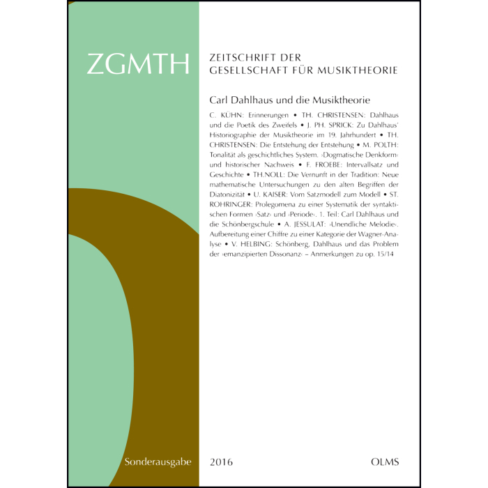ZGMTH - Zeitschrift der Gesellschaft für Musiktheorie ZGMTH - Zeitschrift der Gesellschaft für Musiktheorie
