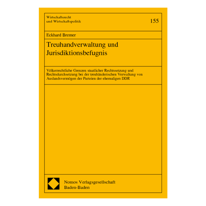 Treuhandverwaltung und Jurisdiktionsbefugnis Treuhandverwaltung und Jurisdiktionsbefugnis