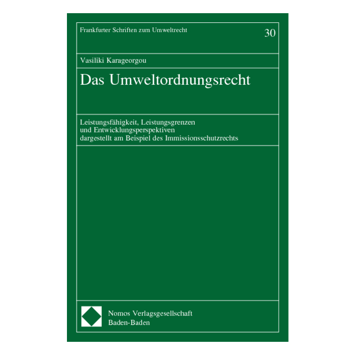 Das Umweltordnungsrecht Das Umweltordnungsrecht