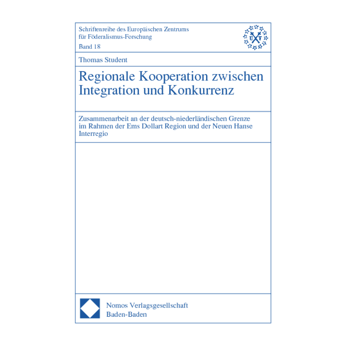 Regionale Kooperation zwischen Integration und Konkurrenz Regionale Kooperation zwischen Integration und Konkurrenz
