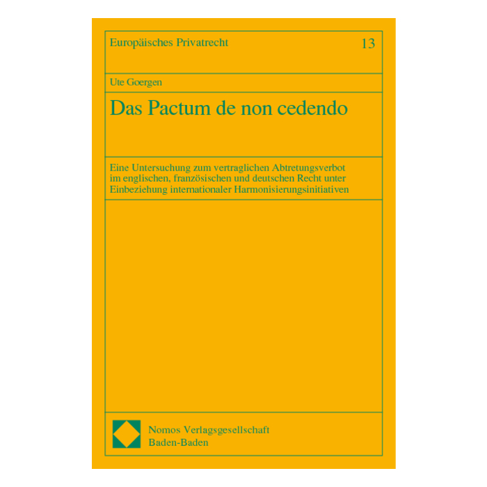 Das Pactum de non cedendo Das Pactum de non cedendo