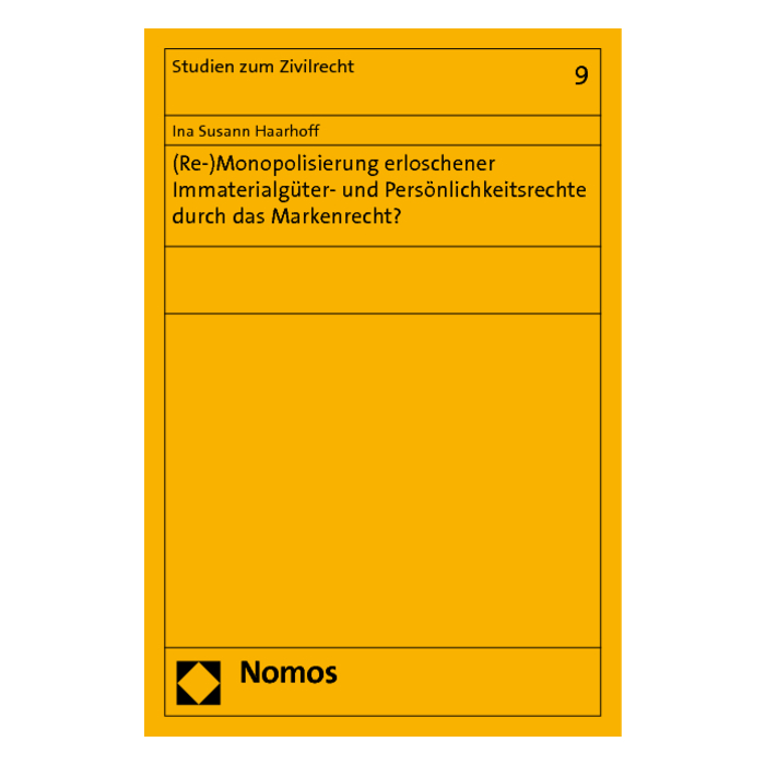 (Re-)Monopolisierung erloschener Immaterialgüter- und Persönlichkeitsrechte durch das Markenrecht? (Re-)Monopolisierung erloschener Immaterialgüter- und Persönlichkeitsrechte durch das Markenrecht?