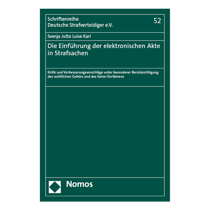 Die Einführung der elektronischen Akte in Strafsachen Die Einführung der elektronischen Akte in Strafsachen