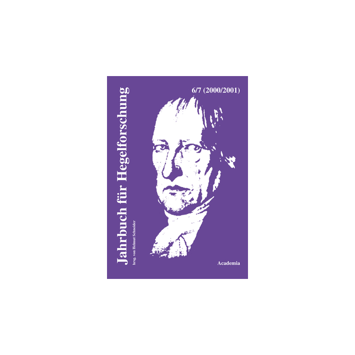 Jahrbuch für Hegelforschung Jahrbuch für Hegelforschung