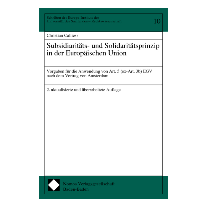 Subsidiaritäts- und Solidaritätsprinzip in der Europäischen Union Subsidiaritäts- und Solidaritätsprinzip in der Europäischen Union