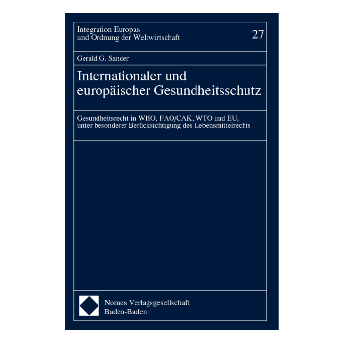 Internationaler und europäischer Gesundheitsschutz Internationaler und europäischer Gesundheitsschutz