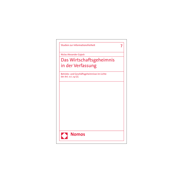 Das Wirtschaftsgeheimnis in der Verfassung Das Wirtschaftsgeheimnis in der Verfassung