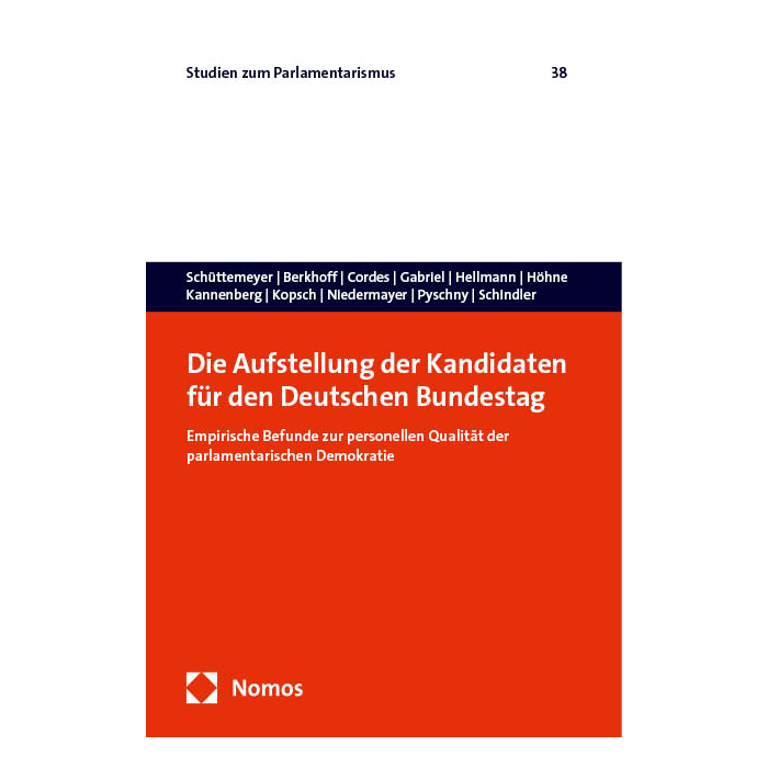 Die Aufstellung der Kandidaten für den Deutschen Bundestag Die Aufstellung der Kandidaten für den Deutschen Bundestag