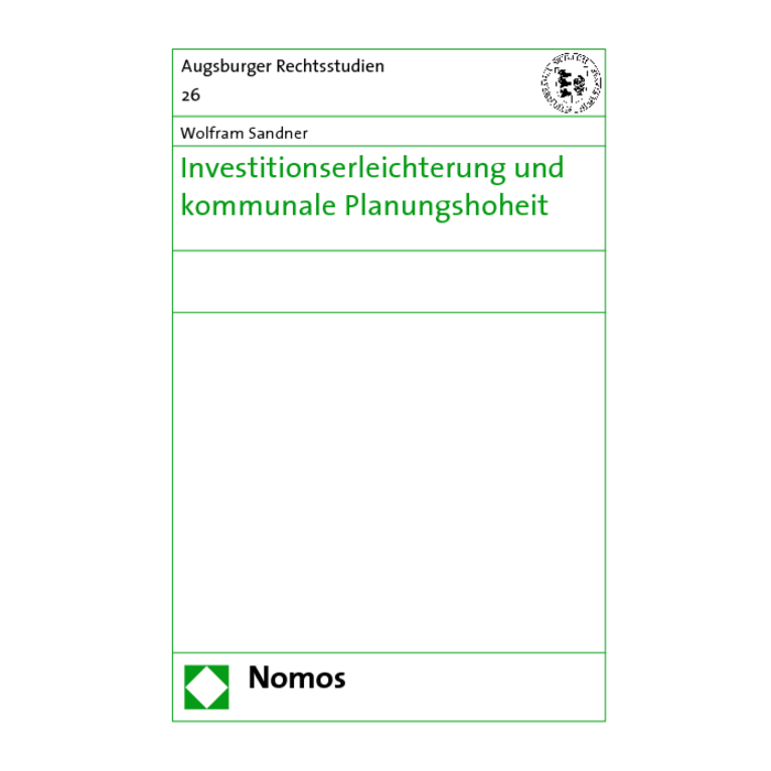 Investitionserleichterung und kommunale Planungshoheit Investitionserleichterung und kommunale Planungshoheit