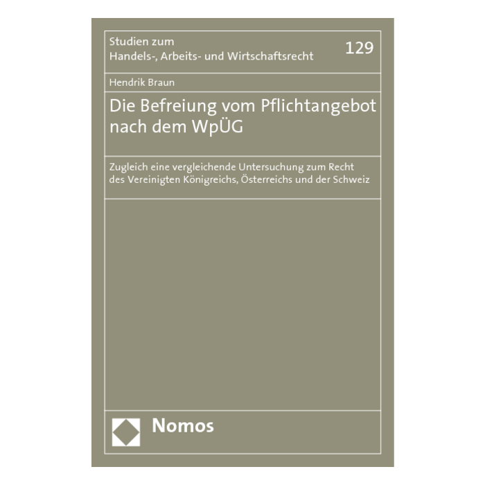 Die Befreiung vom Pflichtangebot nach dem WpÜG Die Befreiung vom Pflichtangebot nach dem WpÜG