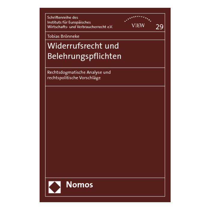 Widerrufsrecht und Belehrungspflichten Widerrufsrecht und Belehrungspflichten