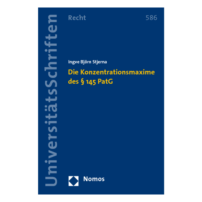 Die Konzentrationsmaxime des § 145 PatG Die Konzentrationsmaxime des § 145 PatG