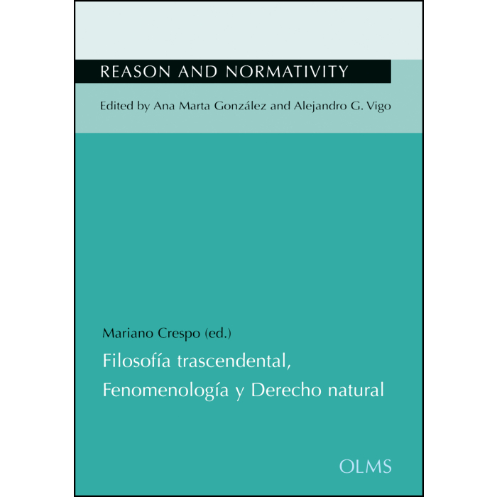 Filosofía trascendental, Fenomenología y Derecho natural Filosofía trascendental, Fenomenología y Derecho natural