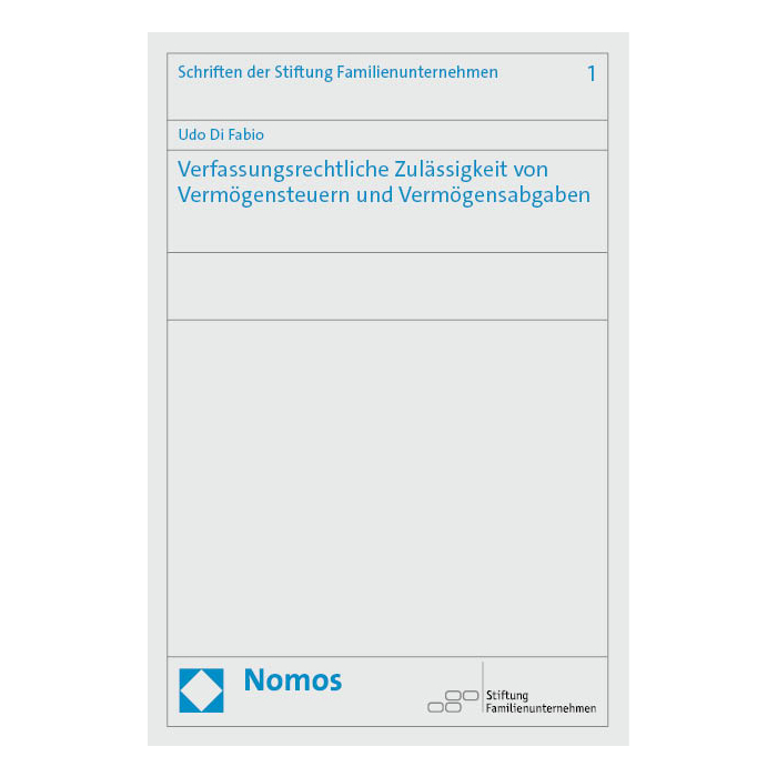 Verfassungsrechtliche Zulässigkeit von Vermögensteuern und Vermögensabgaben Verfassungsrechtliche Zulässigkeit von Vermögensteuern und Vermögensabgaben